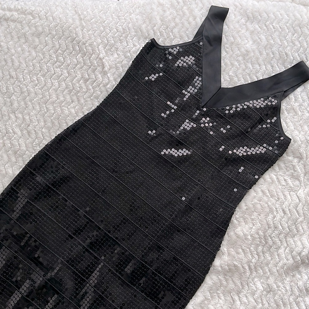 Dress black sequins bodycon dress NWOT